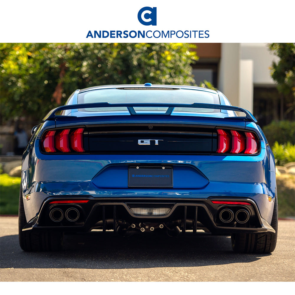 2018-2023年式フォード マスタング用 アンダーソン コンポジッツ ARタイプ カーボンファイバー製リアディフューザー Anderson Composites Type-AR Carbon Fiber Quad Tip Rear Valance For 2018-2023 Ford Mustang (消費税、送料込み)