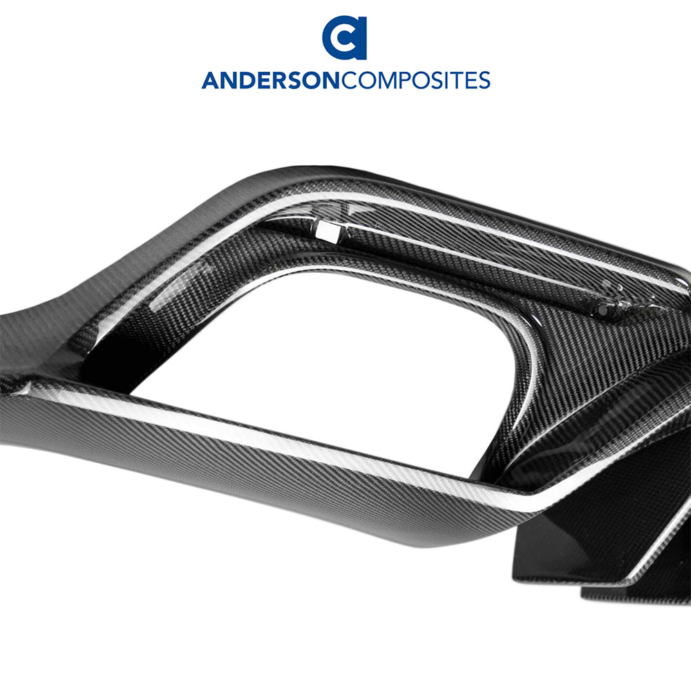 2018-2023年式フォード マスタング用 アンダーソン コンポジッツ ARタイプ カーボンファイバー製リアディフューザー Anderson Composites Type-AR Carbon Fiber Quad Tip Rear Valance For 2018-2023 Ford Mustang (消費税、送料込み)