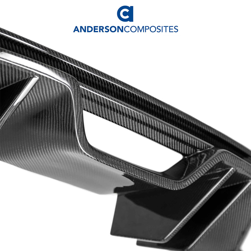 2018-2023年式フォード マスタング用 アンダーソン コンポジッツ ARタイプ カーボンファイバー製リアディフューザー Anderson Composites Type-AR Carbon Fiber Quad Tip Rear Valance For 2018-2023 Ford Mustang (消費税、送料込み)
