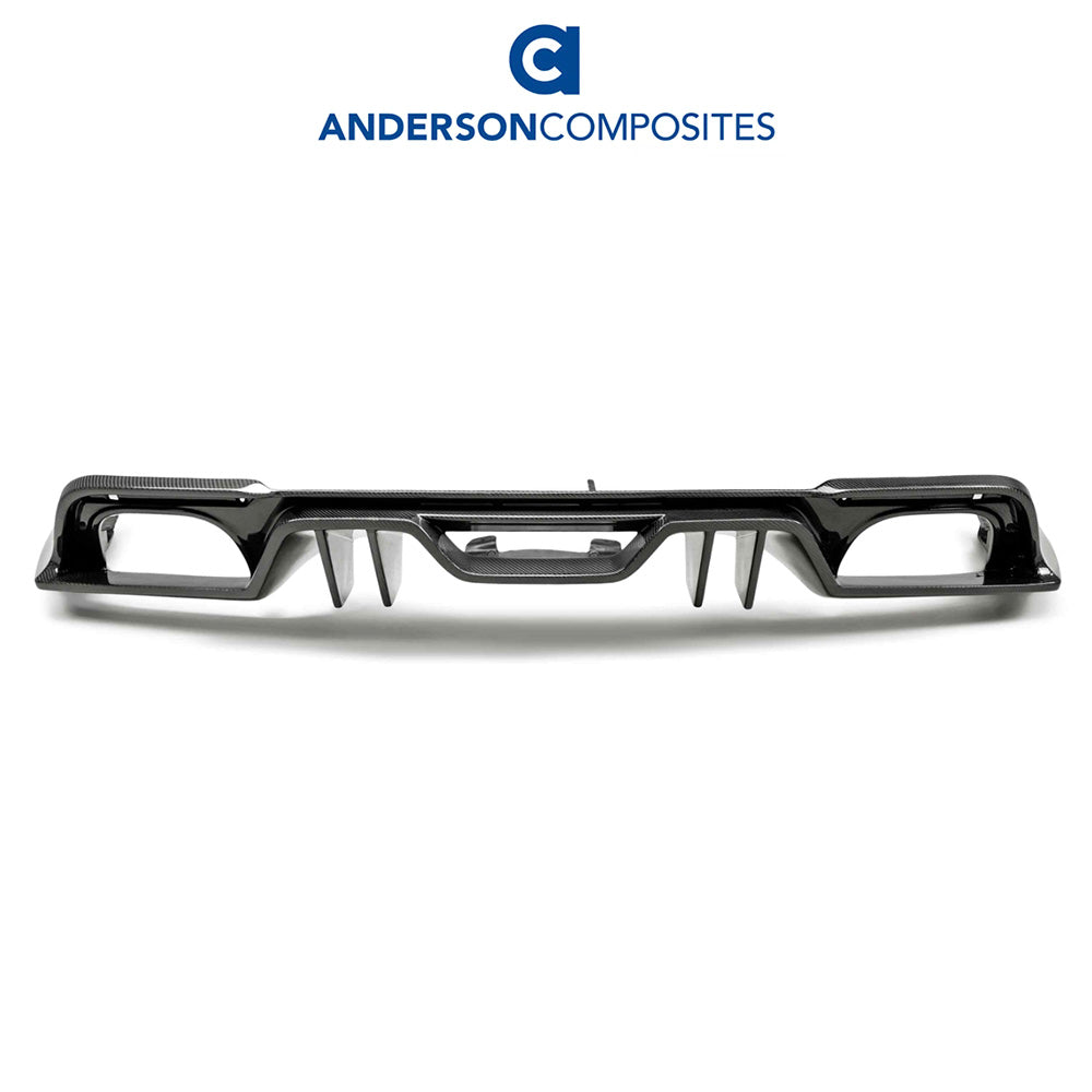 2018-2023年式フォード マスタング用 アンダーソン コンポジッツ ARタイプ カーボンファイバー製リアディフューザー Anderson Composites Type-AR Carbon Fiber Quad Tip Rear Valance For 2018-2023 Ford Mustang (消費税、送料込み)