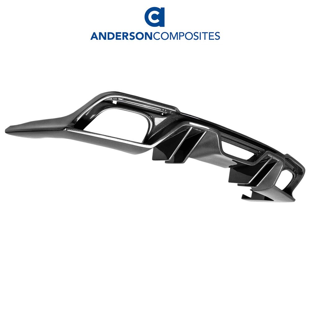 2018-2023年式フォード マスタング用 アンダーソン コンポジッツ ARタイプ カーボンファイバー製リアディフューザー Anderson Composites Type-AR Carbon Fiber Quad Tip Rear Valance For 2018-2023 Ford Mustang (消費税、送料込み)