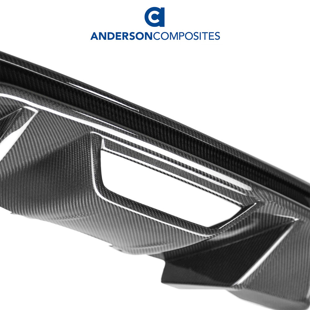 2018-2023年式フォード マスタング用 アンダーソン コンポジッツ 純正タイプ カーボンファイバー製リアディフューザー Anderson Composites Type-OE Carbon Fiber Quad Tip Rear Valance For 2018-2023 Ford Mustang (消費税、送料込み)
