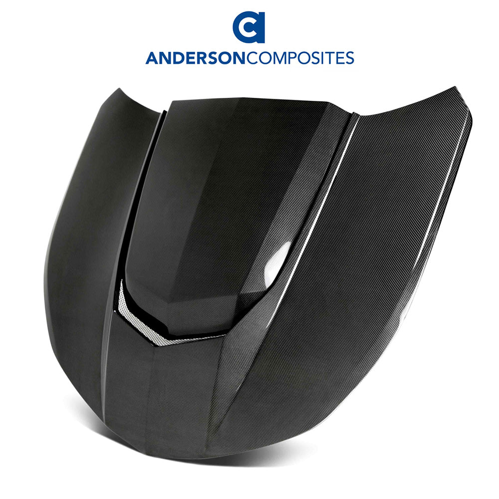 2016-2024年式シボレーカマロ用 アンダーソン コンポジッツ AZタイプ カーボンファイバー製両面ボンネット Anderson Composites Type-AZ Double Sided Carbon Fiber Hood For 2016-2024 Chevrolet Camaro (消費税、送料込み)