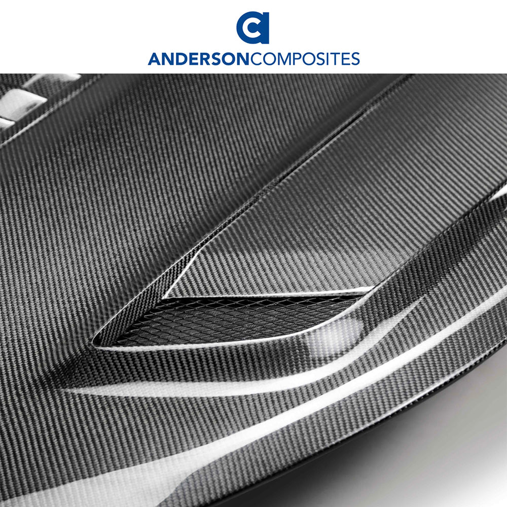 2016-2024年式 シボレー カマロ用 アンダーソン コンポジッツ T2タイプ カーボンファイバー製ダブルサイドボンネット Anderson Composites Type-T2 Doubled Sided Carbon Fiber Hood For 2016-2023 Chevrolet Camaro (2019-2023 SS Style) (消費税、送料込み)