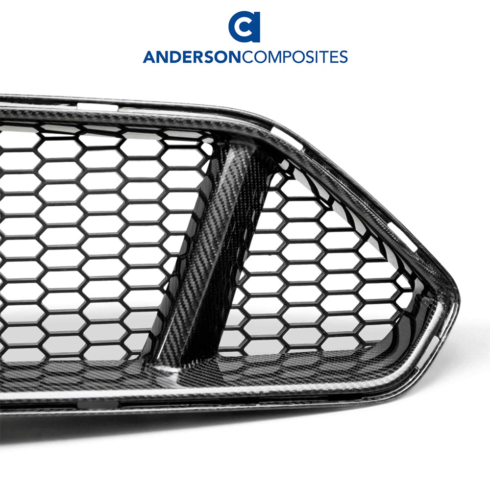 2018-2023年式フォード マスタング用 アンダーソン コンポジッツ GTタイプ カーボンファイバー製アッパーグリル Anderson Composites Type-GT Carbon Fiber Upper Grille For 2018-2023 Ford Mustang GT (消費税、送料込み)