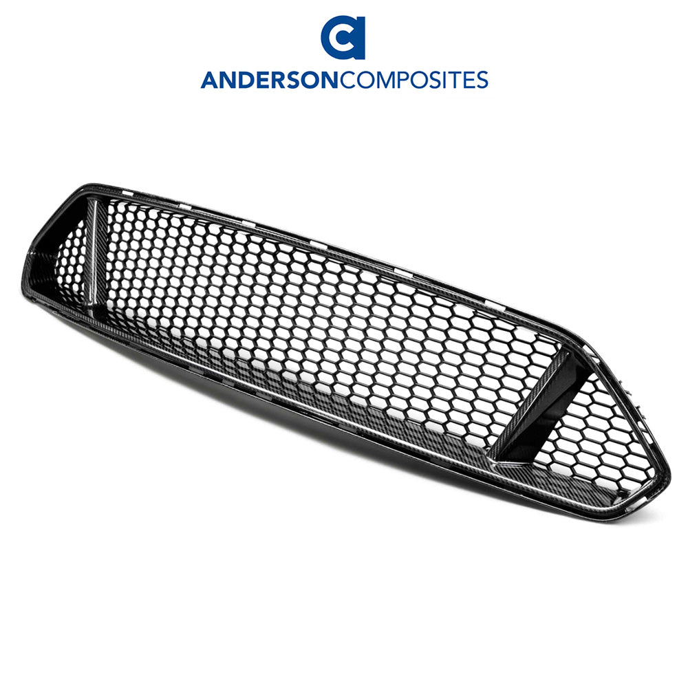 2018-2023年式フォード マスタング用 アンダーソン コンポジッツ GTタイプ カーボンファイバー製アッパーグリル Anderson Composites Type-GT Carbon Fiber Upper Grille For 2018-2023 Ford Mustang GT (消費税、送料込み)