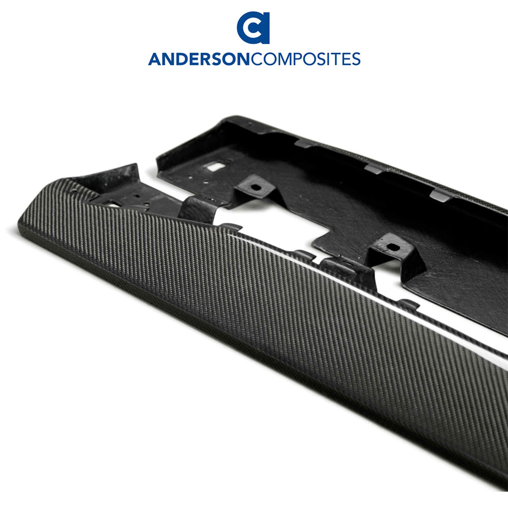 2015-2023年式フォード マスタング用 アンダーソン コンポジッツ ARタイプ カーボンファイバー製ロッカーパネルスプリッターセット Anderson Composites Type-AR Carbon Fiber Side Rocker Panel Splitter For 2015-2023 Ford Mustang (消費税、送料込み)