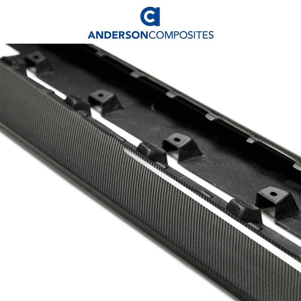 2015-2023年式フォード マスタング用 アンダーソン コンポジッツ ARタイプ カーボンファイバー製ロッカーパネルスプリッターセット Anderson Composites Type-AR Carbon Fiber Side Rocker Panel Splitter For 2015-2023 Ford Mustang (消費税、送料込み)