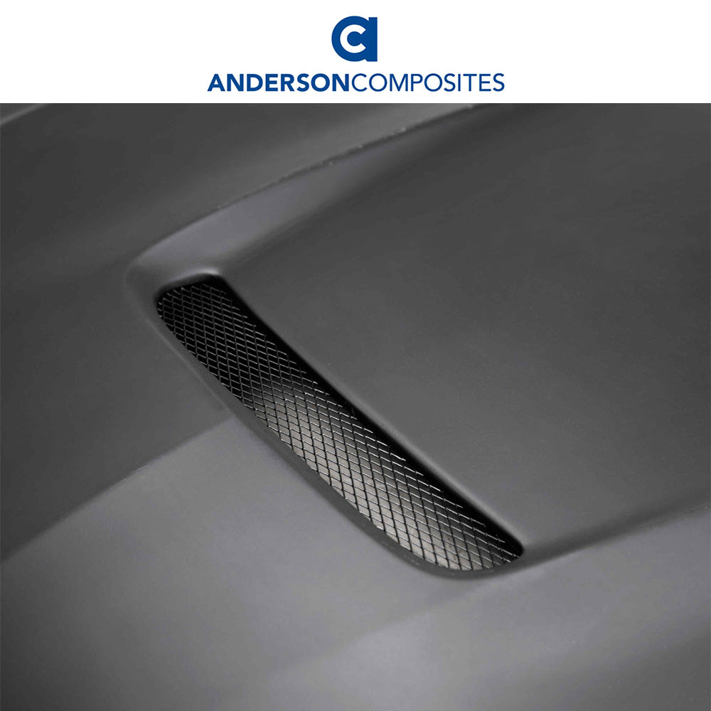 2018-2023年式フォード マスタング用 アンダーソン コンポジッツ GRタイプ ファイバーグラス製ボンネット Anderson Composites Type-GR (GT350 Style) Fiberglass Hood For 2018-2023 Ford Mustang (消費税、送料込み)