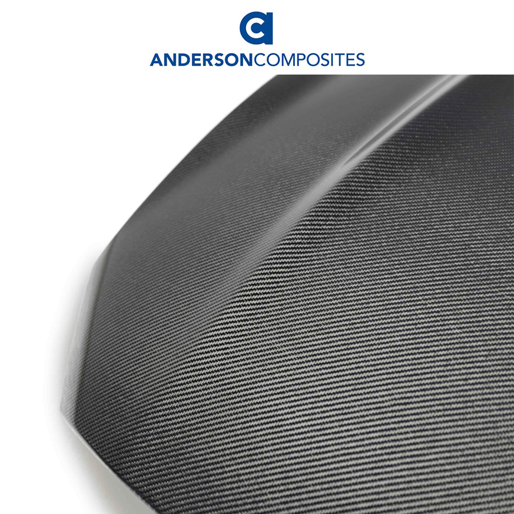 2018-2023年式フォード マスタング用 アンダーソン コンポジッツ GT5タイプ カーボンファイバー製両面ボンネット Anderson Composites Type-GT5 Double Sided Carbon Fiber Hood For 2018-2023 Ford Mustang (消費税、送料込み)
