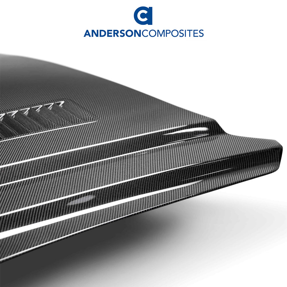 2018-2023年式フォード マスタング用 アンダーソン コンポジッツ SNタイプ カーボンファイバー製両面ボンネット Anderson Composites Type-SN Double Sided Carbon Fiber Hood For 2018-2023 Ford Mustang (消費税、送料込み)