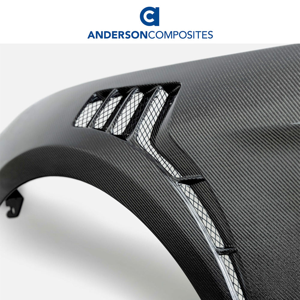 2020-2023年式フォード マスタング用 アンダーソン コンポジッツ TPFタイプ カーボンファイバー製フロントフェンダーセット Anderson Composites Type-TPF Carbon Fiber Track Pack Fenders For 2020-2022 Ford Mustang Shelby GT500 (消費税、送料込み)