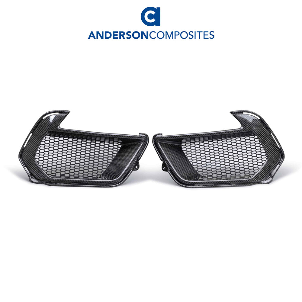2021-2023年式フォード マスタング用 アンダーソン コンポジッツ カーボンファイバー製エアダクトベゼルセット Anderson Composites Carbon Fiber Air Duct Bezels For 2021-2023 Ford Mustang Mach 1 (消費税、送料込み)