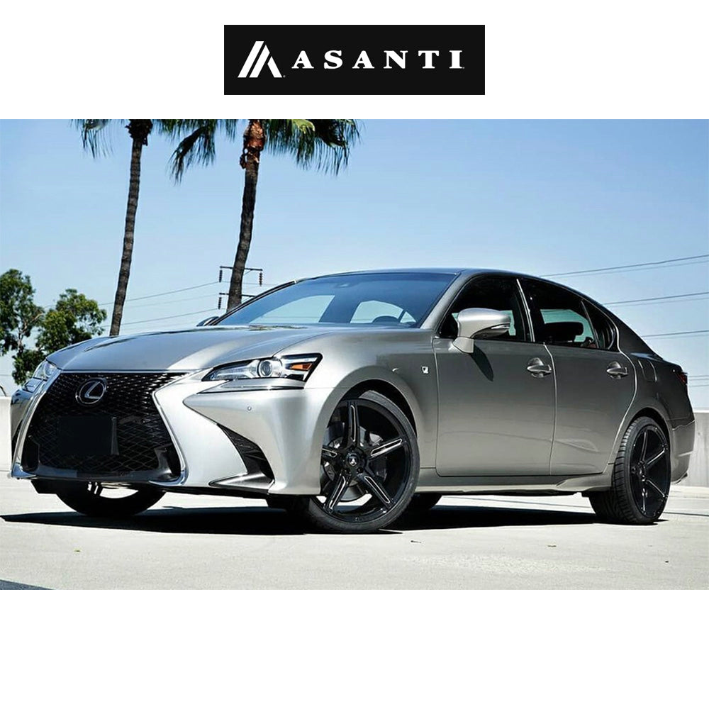 アウディA5スポーツバック(Audi A5 Sportback)用 アサンティ アルファ5 20x8.5J ET 38 フロント、リア グロスブラックミルドアクセント ホイール4本セット Asanti ABL22 20X8.5 5X112 G-BLK MILL 38MM (送料無料)