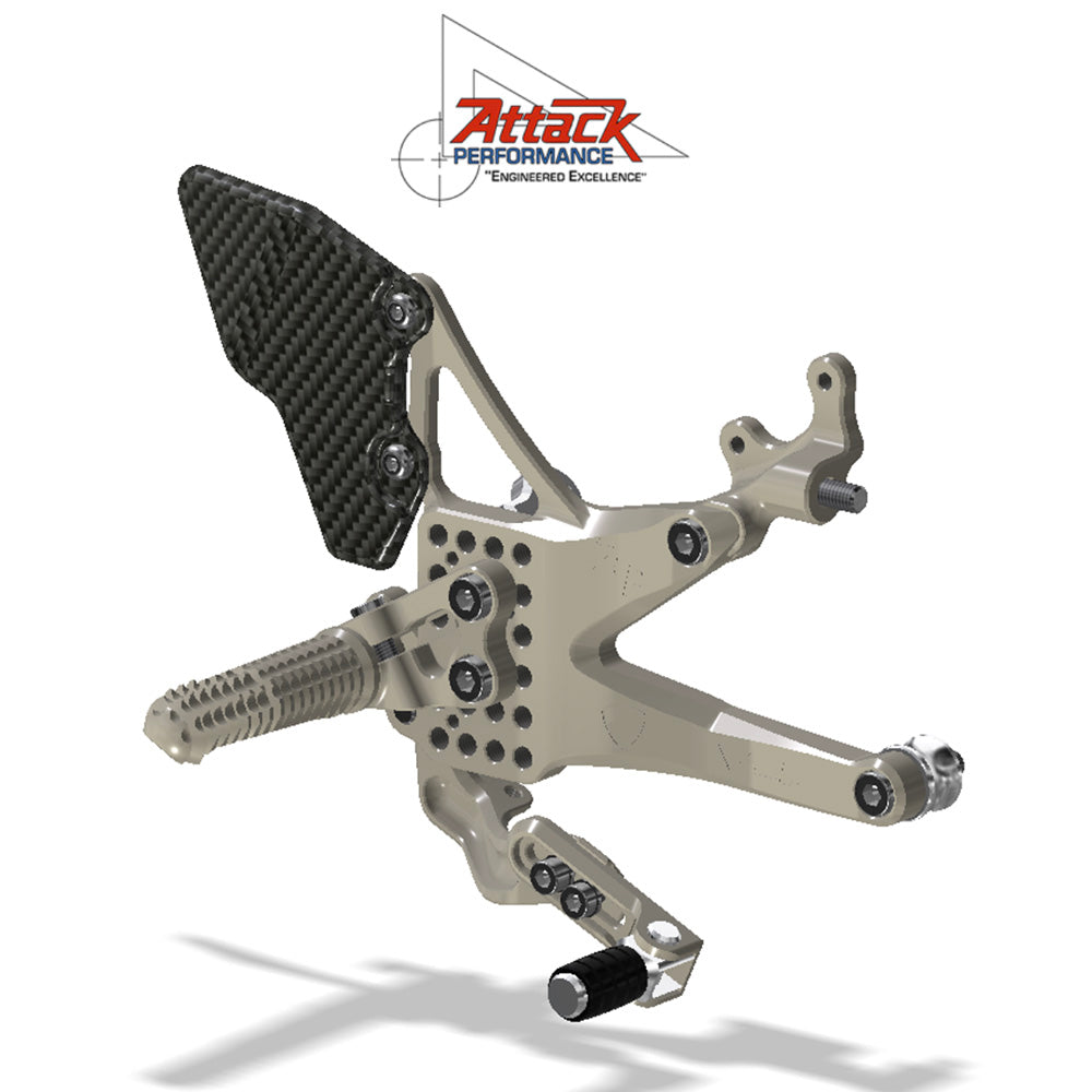 2018-2021年式 ドゥカティ パニガーレV4用 アタックパフォーマンス製リアセット(エアロハード色) REAR SET KIT, DUCATI V4, 2018 -, AERO HARD (消費税、送料込み)