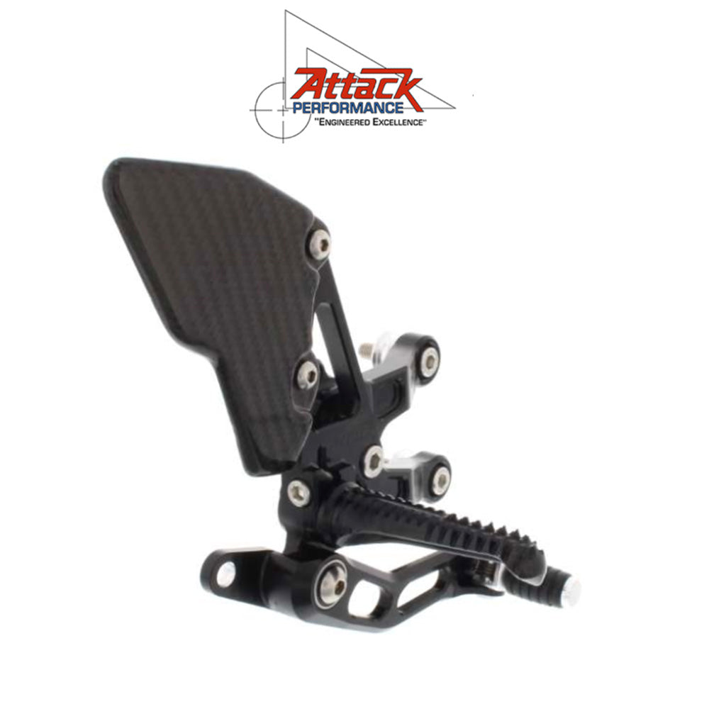 2007-2024年式 ホンダ CBR600RR用 アタックパフォーマンス製リアセット(ブラック) Attack Performance REAR SET KIT, HON CBR600RR 07- , BLACK (消費税、送料込み)