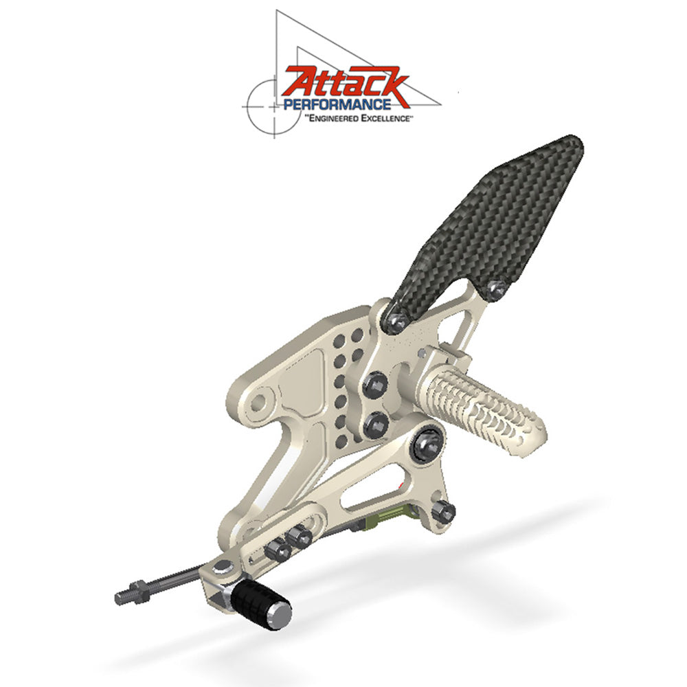 2022-2025年式 ヤマハ YZF-R7用 アタックパフォーマンス製リアセット(エアロハード) Attack Performance REAR SET KIT, YAM R7 2022- , AERO HARD (消費税、送料込み)