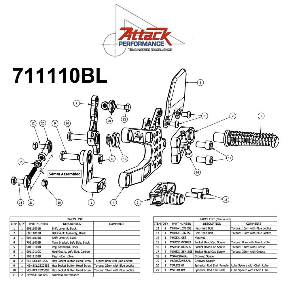 2013-2017年式 TRIUMPH デイトナ 675R用 アタックパフォーマンス製リアセット(エアロハード) Attack Performance REAR SET KIT, TRIUMPH 675 13- , AERO HARD (消費税、送料込み)