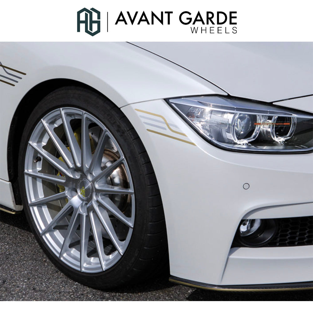 BMW 3シリーズ用 アバンギャルド M615 19x8.5J ET 35フロント 19x9.5J ET 45 リア シルバーマシン ホイール4本セット Avant Garde M615 Silver Machine Wheels for BMW 3 Series (送料無料)