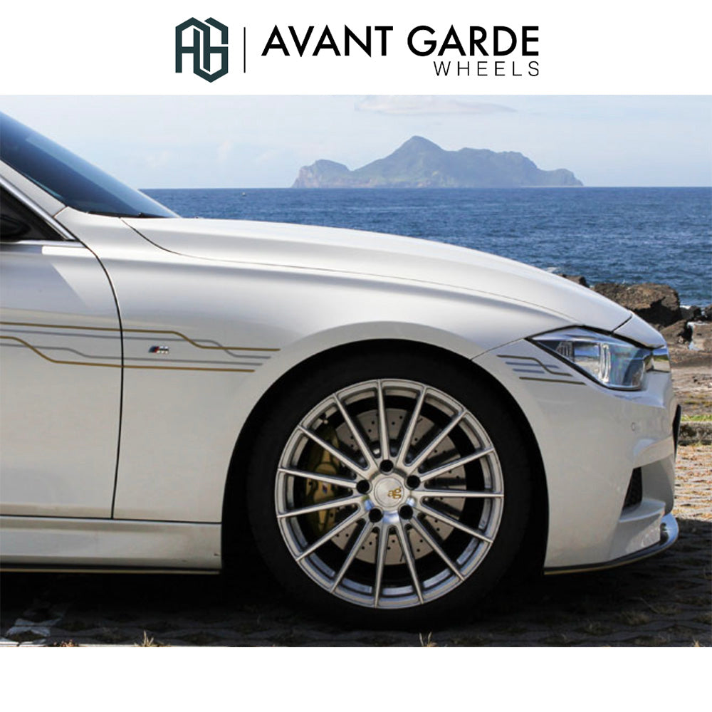 BMW 3シリーズ用 アバンギャルド M615 19x8.5J ET 35フロント 19x9.5J ET 45 リア シルバーマシン ホイール4本セット Avant Garde M615 Silver Machine Wheels for BMW 3 Series (送料無料)
