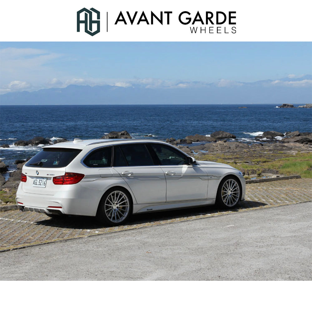 BMW 3シリーズ用 アバンギャルド M615 19x8.5J ET 35フロント 19x9.5J ET 45 リア シルバーマシン ホイール4本セット Avant Garde M615 Silver Machine Wheels for BMW 3 Series (送料無料)
