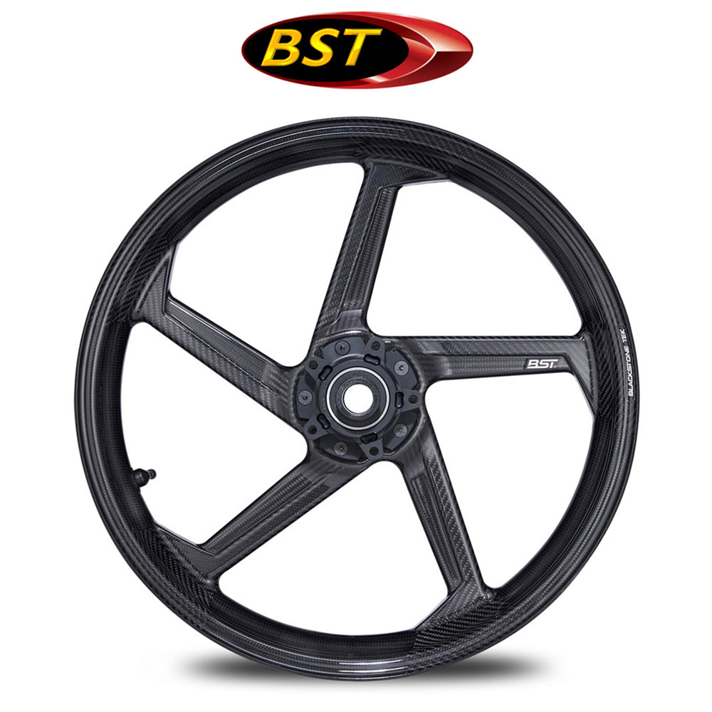 2015-2025年式ヤマハ MT-10用 BST スターテック カーボンファイバー製(グロス、艶あり) フロントホイール (17x3.5J フロント) (消費税、送料込み)