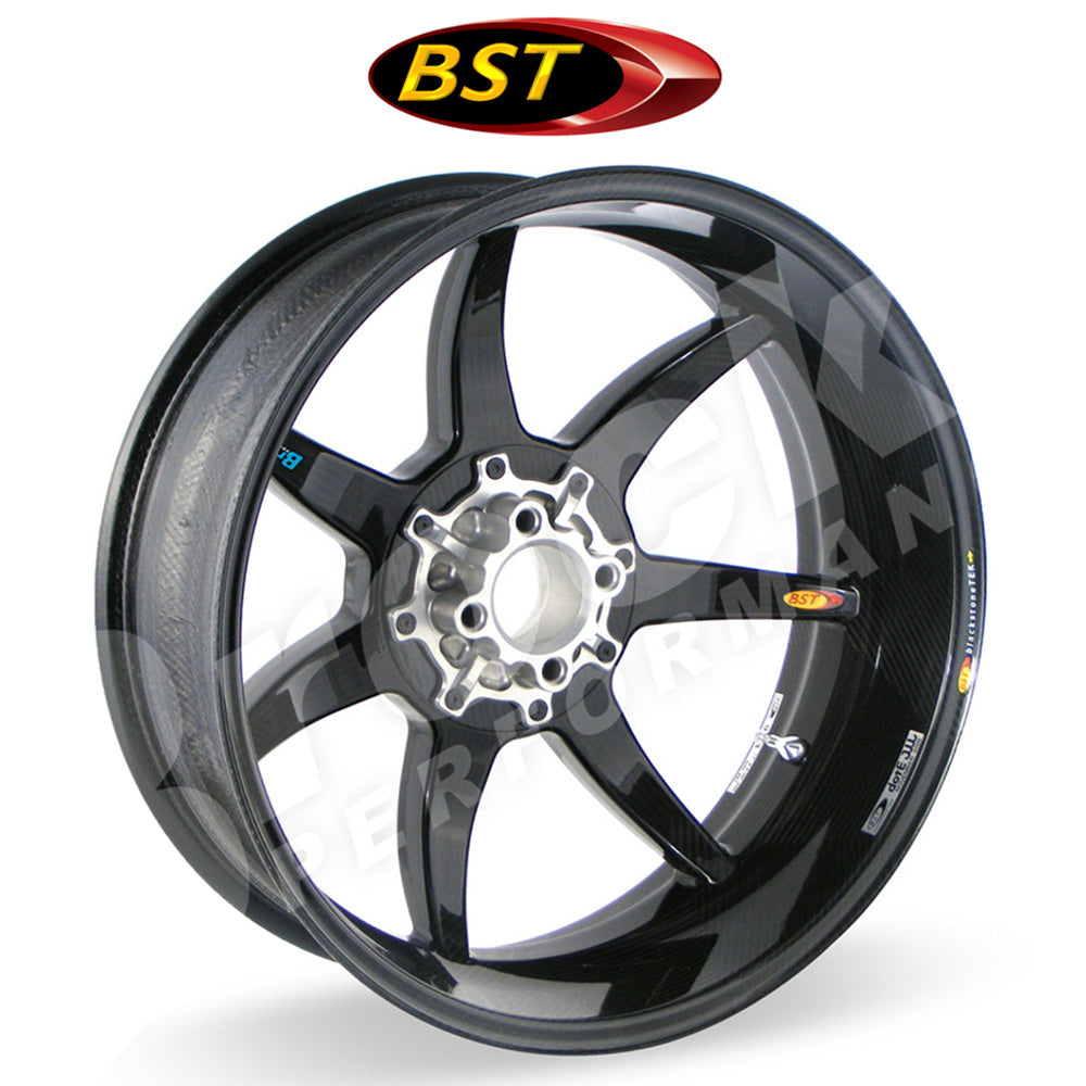 2005年から2015年式モデル MVアグスタ F4-1000用 BST 7 TEK 17 x 6.0J カーボンファイバーリアホイール1本 BST 7 TEK 17 x 6.0 Rear Wheel - MV F4 750 (99-07) / 1090R/RR / F4 1000 (05-15) / Brutale S (00-07)/F/675 and 800/ Dragster RC/Brutale B3/ Dragster RR (送料無料)