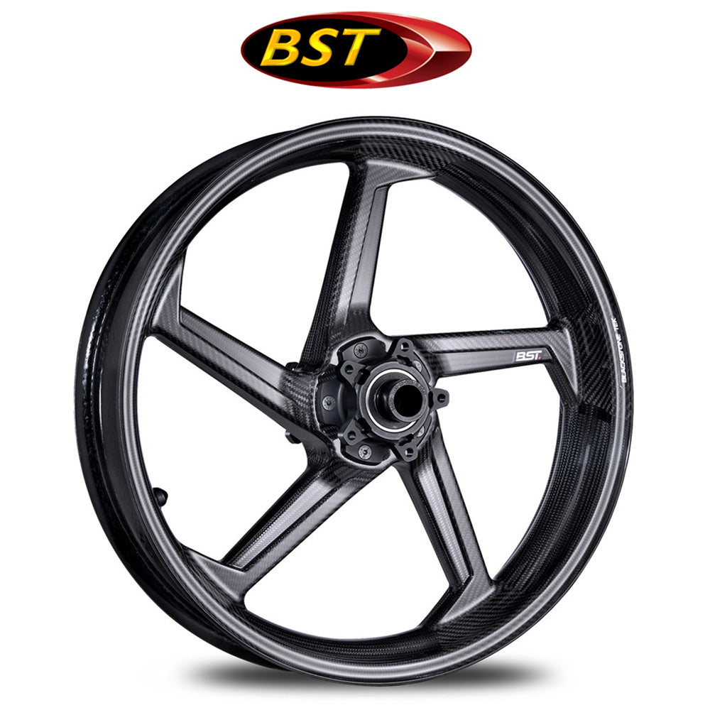 2021年から2024年式モデル ドゥカティスーパースポーツ950S用 BST スターテック 17 x 3.5J カーボンファイバーフロントホイール1本 BST Star TEK 17 x 3.5 Front Wheel - Ducati 1098 / 1198 / S-Fighter 1098 / SuperSport 939 / SuperSport 950 (21-24) (送料無料)