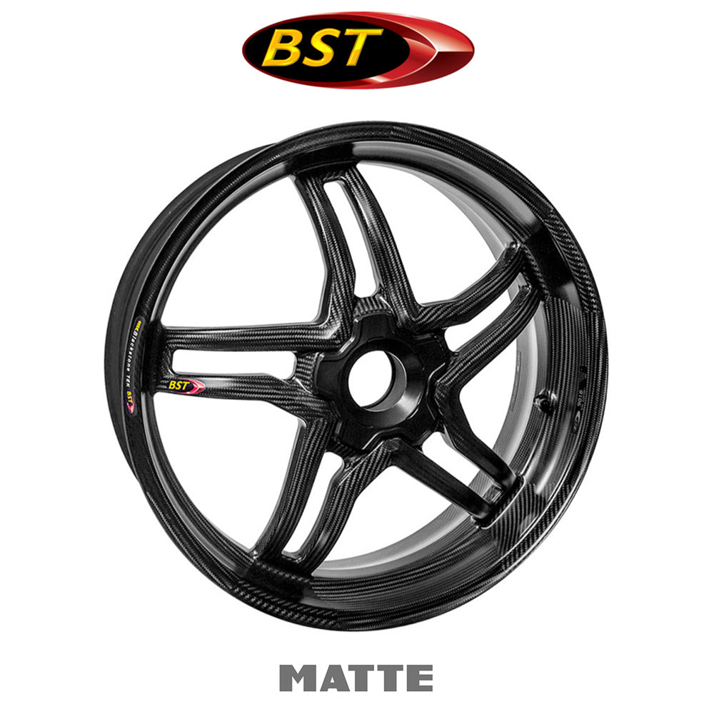 2018-2024年式 ドゥカティ パニガーレV4用 BST Rapid TEK 17 x 6J マットカーボンファイバー製リアトホイール1本 BST Rapid TEK 17 x 6.0 Rear Wheel - MATTE - Ducati 1098/R/S / 1199 / 1299 / 1299Rfe / Panigale V4 (18-24) and V2 / Streetfighter V4 and V2 / 1198 (2007-12) / SuperSport 939 (送料無料)