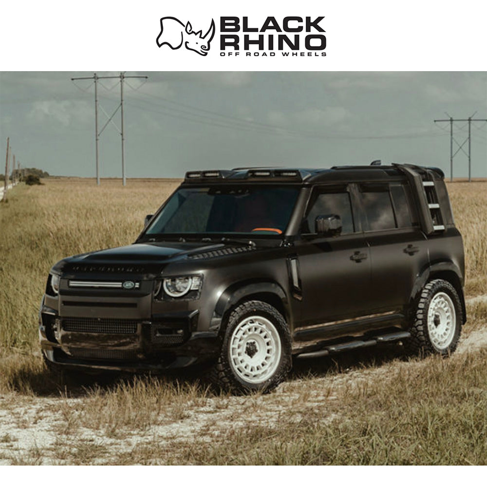 ランドローバー ディフェンダー110 (Land Rover Defender 110)用ブラックライノ エイウォル 20x8.5J グロスホワイト ホイール4本セット Black Rhino Awol BR024 20X8.5 5X120 G-WHT 25MM (送料無料)