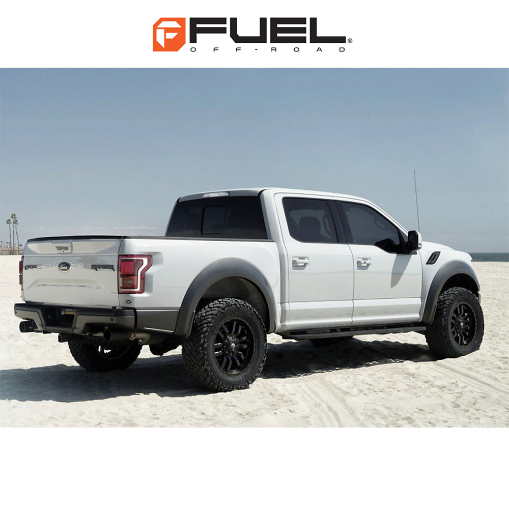 トヨタ ランドクルーザー用 フューエル スレッジ 18x9J ET 19 フロント、リア マットブラックグロスブラックリップ ホイール4本セット Fuel SLEDGE 18X9 6X135/5.5 106.1 MBG +19 (消費税、送料込み)