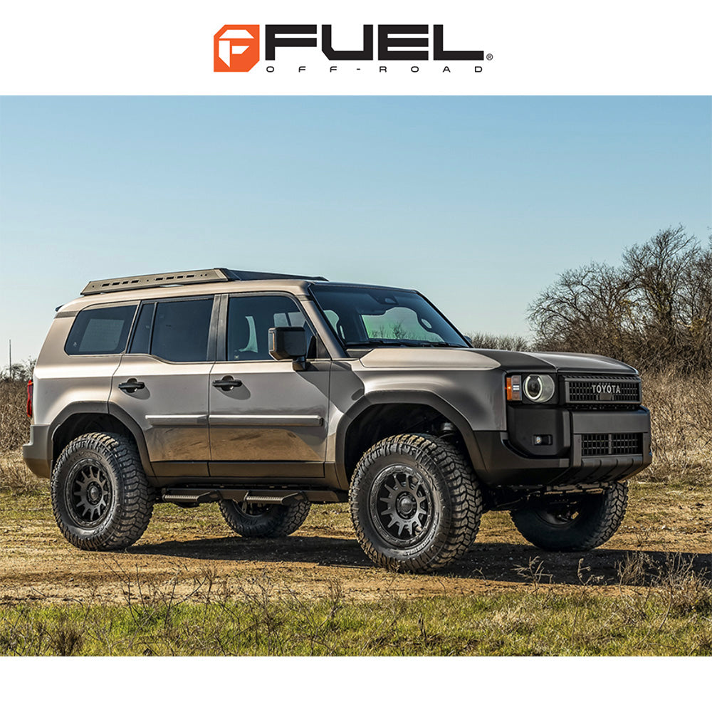 トヨタ ランドクルーザー用 フューエル フォートレス 18x9J ET 20 フロント、リア マットブラックグロスブラックリップ ホイール4本セット Fuel FORTRESS 18X9 6X5.5 106 +20 M-BLK G-BLK (消費税、送料込み)