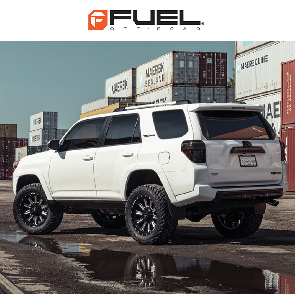 トヨタ ランドクルーザー用 フューエル ハードライン 18x9J ET 20 フロント、リア グロスブラックミルド ホイール4本セット Fuel HARDLINE 18X9 6X135/5.5 106.1 NBL +20 (消費税、送料込み)
