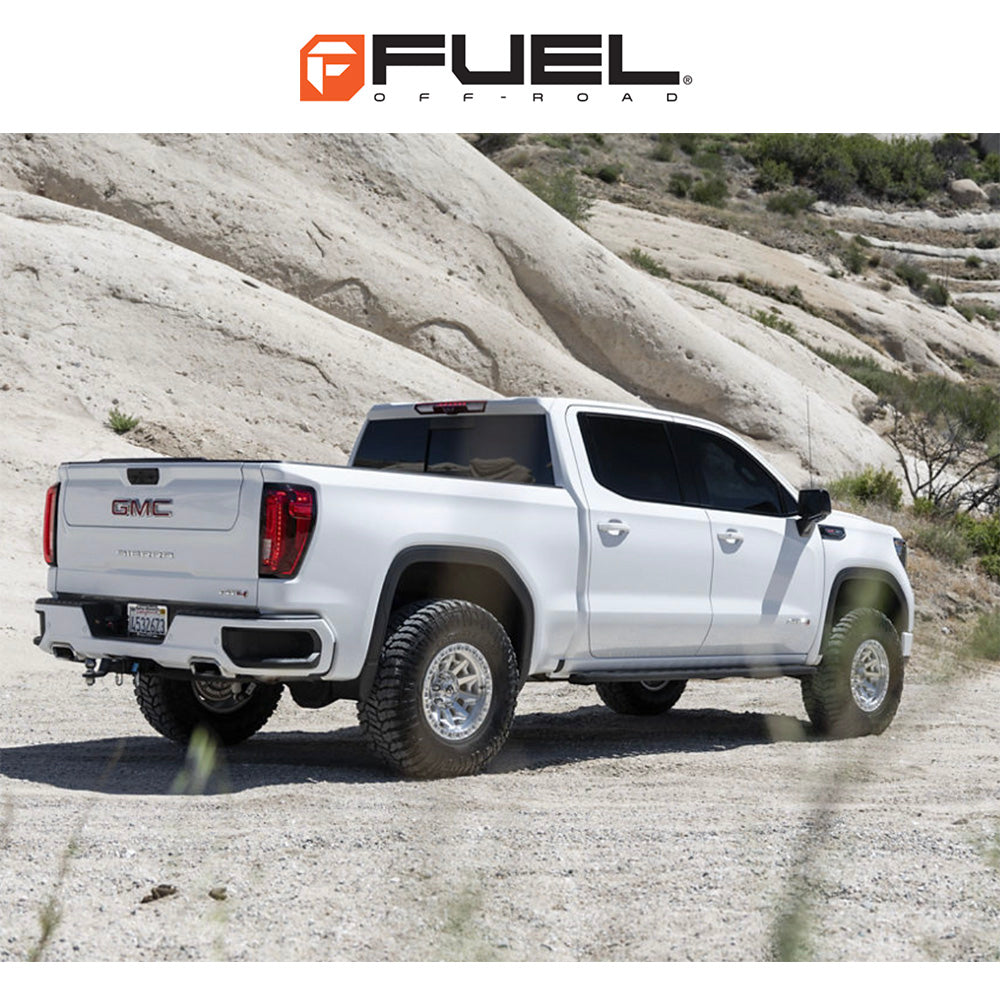 トヨタ ランドクルーザー用 フューエル カバート 18x9J ET 20 フロント、リア シルバーマシンドフェイス ホイール4本セット Fuel COVERT 18X9 6X5.5 106 +20 SLV-MACH-FC (消費税、送料込み)
