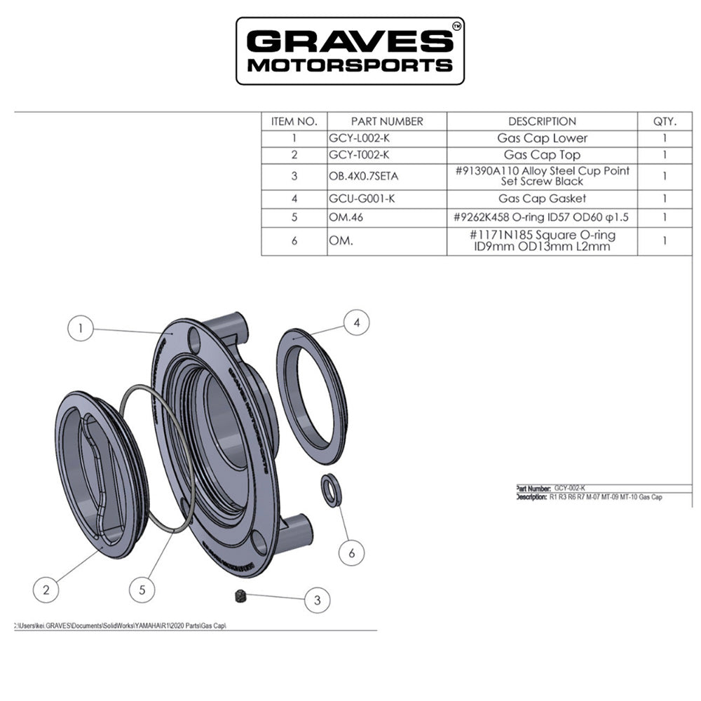2025年式以降 ヤマハ YZF-R9用 グレイブス モータースポーツ製ツイストオン/オフ式ガソリンキャップ Graves Motorsports Yamaha Gas Cap - Multi Fitment (消費税、送料込み)