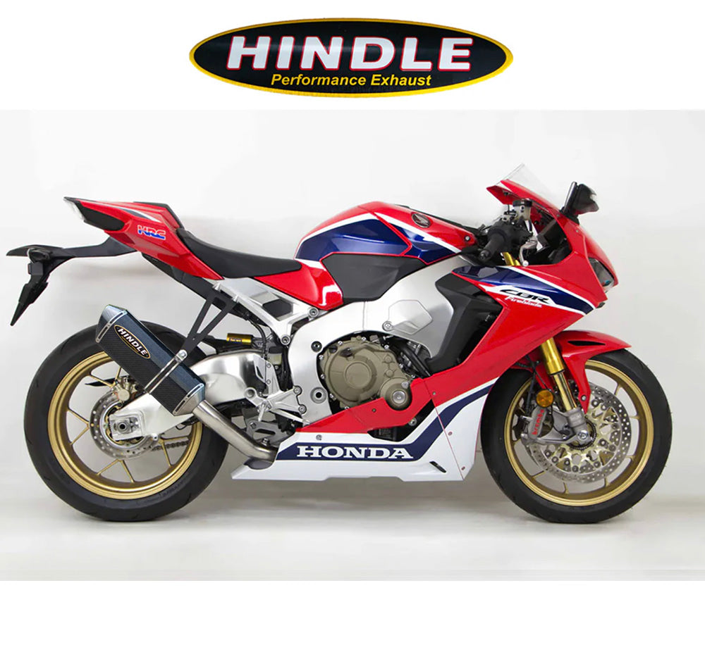 2017年から2025年式モデル ホンダ CBR1000RR用 ヒンドル製 エボリューションフルシステム (カーボン製マフラー、カーボンキャップ付き) Hindle Evolution Full System Honda CBR1000RR 2017-21 (消費税、送料込み)