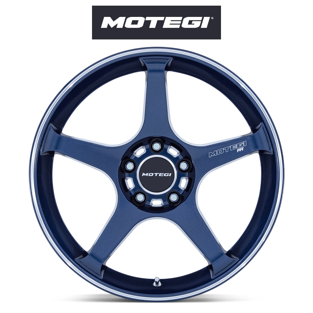 日産フェアレディZ (Nissan Z)用 モテギ レーシング バトル5 18x8.5J ET 22 フロント 18x9.5J ET 25 リア オブシディアンブルー マシンドリップストライプ付きホイール4本セット BATTLE V 18X8.5 5X4.5 72 +22 OB-BLU MCH / BATTLE V 18X9.5 5X4.5 72 +25 OB-BLU MCH (送料無料)