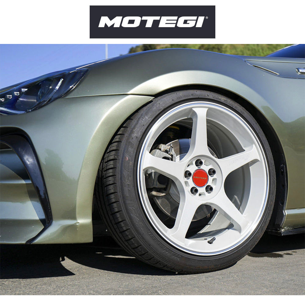 日産フェアレディZ (Nissan Z)用 モテギ レーシング バトル5 18x8.5J ET 22 フロント 18x9.5J ET 38 リア パールホワイト マシンドリップストライプ付きホイール4本セット Motegi BATTLE V 18X8.5 5X4.5 72 +22 MA-WHT MCH / BATTLE V 18X9.5 5X4.5 72 +38 MA-WHT MCH (送料無料)