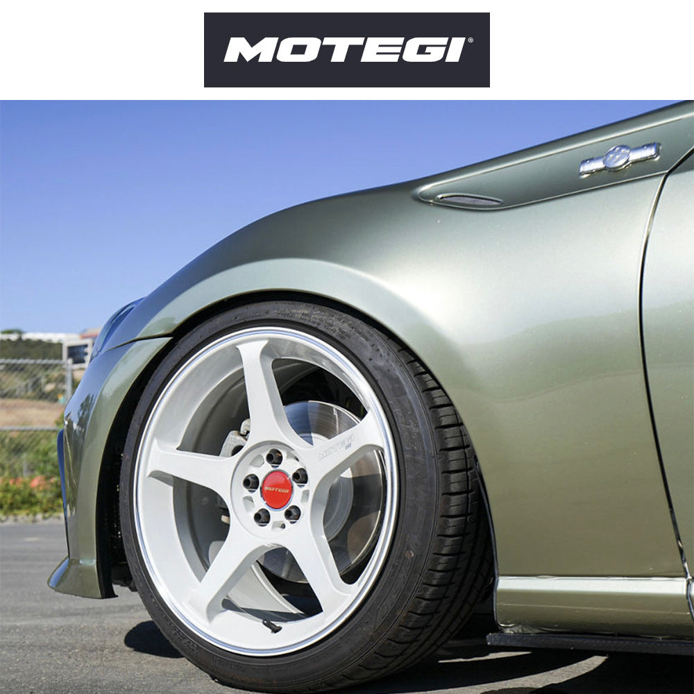 日産フェアレディZ (Nissan Z)用 モテギ レーシング バトル5 18x8.5J ET 22 フロント 18x9.5J ET 38 リア パールホワイト マシンドリップストライプ付きホイール4本セット Motegi BATTLE V 18X8.5 5X4.5 72 +22 MA-WHT MCH / BATTLE V 18X9.5 5X4.5 72 +38 MA-WHT MCH (送料無料)