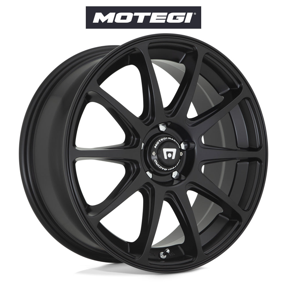 テスラ モデル3 (TESLA Model 3)用 モテギ CS10 18x8J サテンブラック ホイール4本セット Motegi CS10 MR127 18X8 5X4.5 S-BLK 38MM (送料無料)
