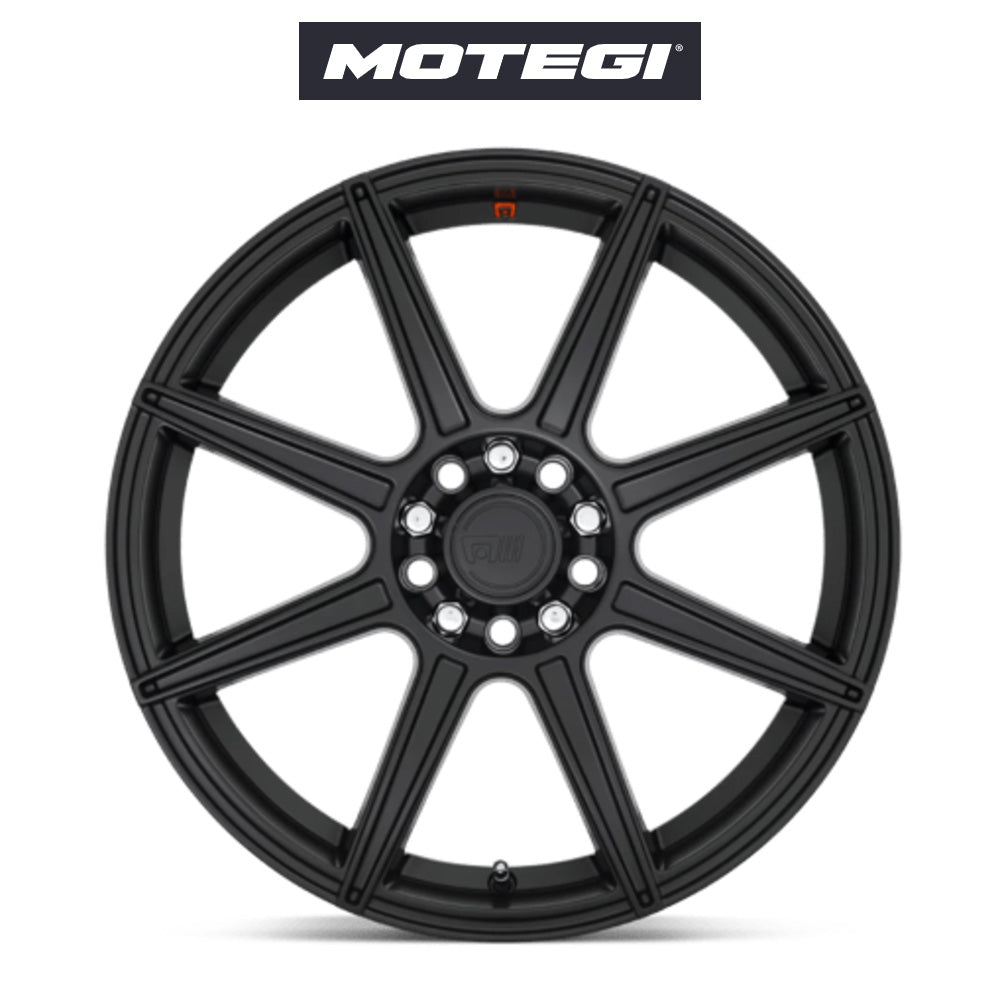 テスラ モデル3 (TESLA Model 3)用 モテギ CS8 18x8J サテンブラック ホイール4本セット Motegi CS8 MR142 18X8 5X100/4.5 S-BLK 45MM (送料無料)