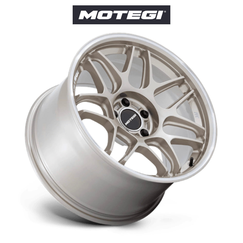 テスラ モデル3 (TESLA Model 3)用 モテギ MR158 ツバキ 18x8.5J レーシングゴールド マシンドリップ ホイール4本セット Motegi Tsubaki MR158 18X8.5 5X4.5 MOT-GLD MCH 35MM (送料無料)