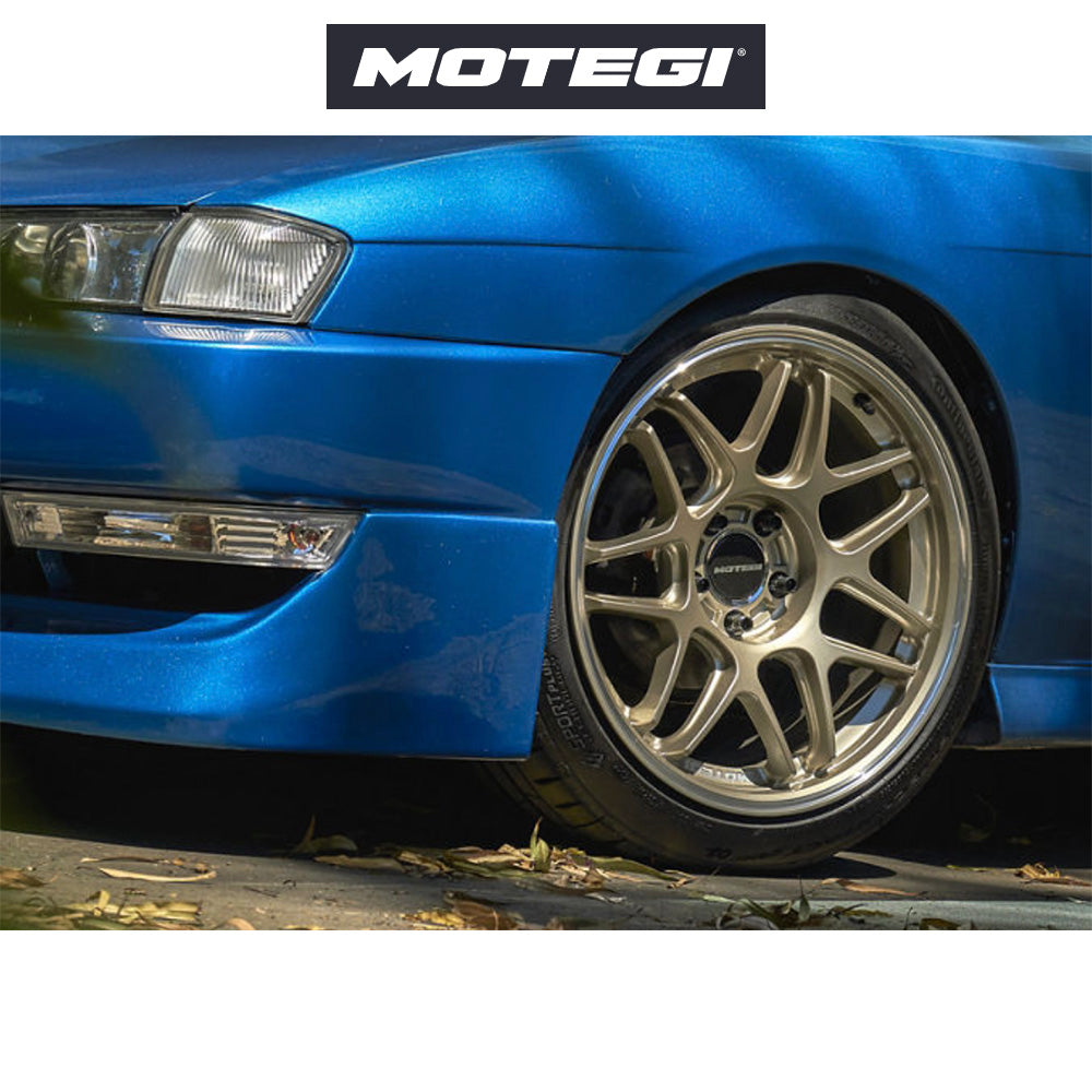 テスラ モデル3 (TESLA Model 3)用 モテギ MR158 ツバキ 18x8.5J レーシングゴールド マシンドリップ ホイール4本セット Motegi Tsubaki MR158 18X8.5 5X4.5 MOT-GLD MCH 35MM (送料無料)