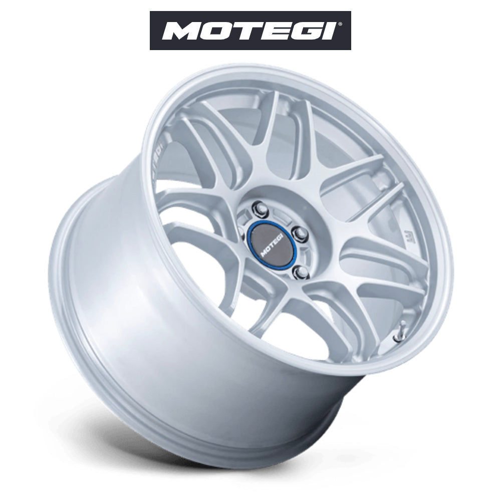 テスラ モデル3 (TESLA Model 3)用 モテギ MR158 ツバキ 18x8.5J ハイパーシルバー マシンドリップ ホイール4本セット Motegi Tsubaki MR158 18X8.5 5X4.5 H-SLV MCH 35MM (送料無料)