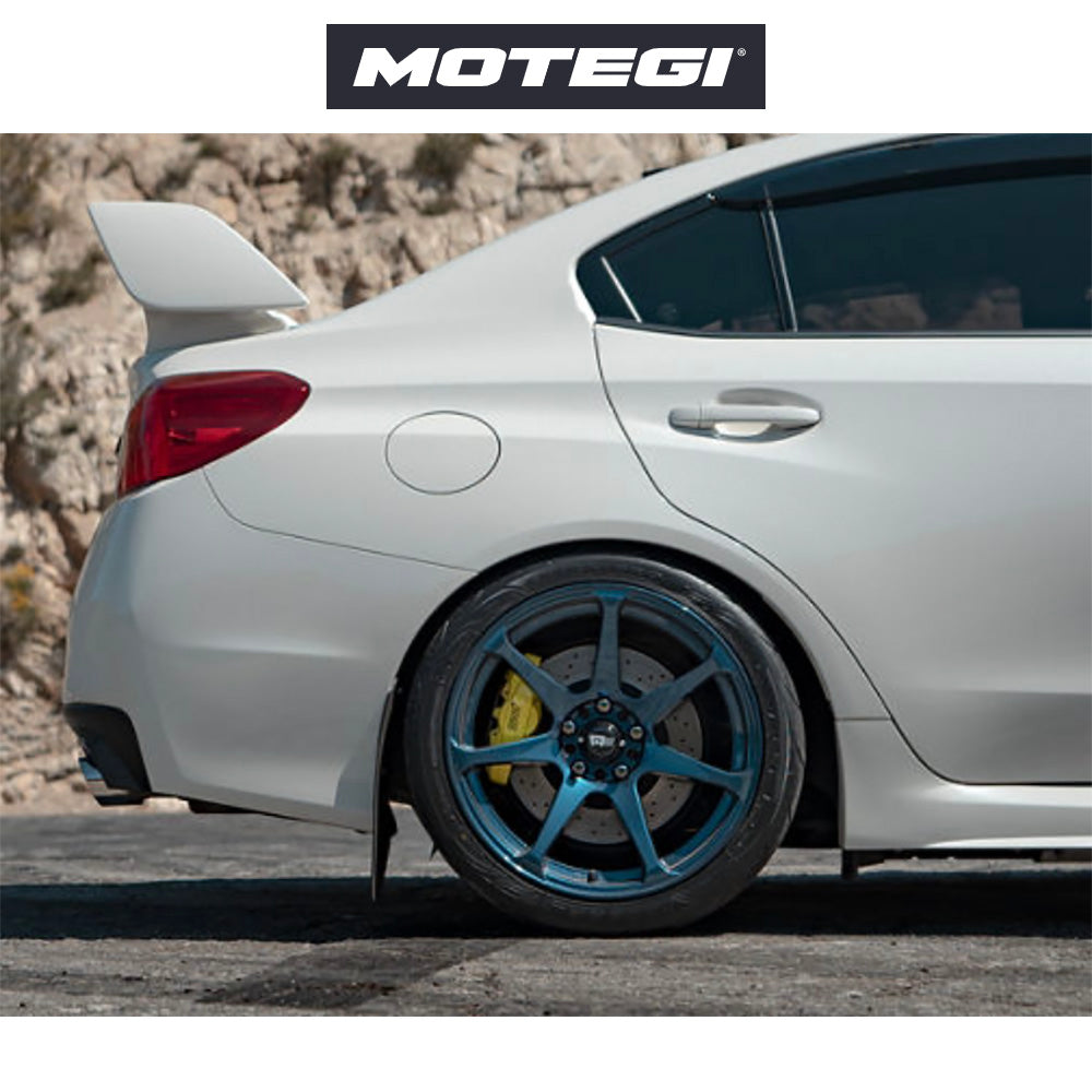 テスラ モデル3 (TESLA Model 3)用 モテギ バトル 18x9.5J ミッドナイトブルー ホイール4本セット Motegi Battle MR154 18X9.5 5X4.5 MN-BLUE 38MM (送料無料)