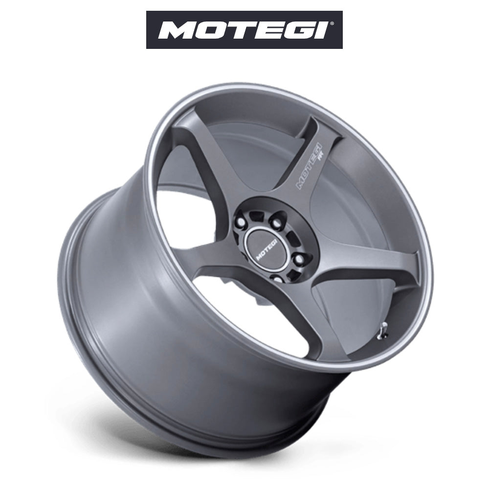 テスラ モデル3 (TESLA Model 3)用 モテギ バトル V 18x9.5J グレーマシンドストライプ ホイール4本セット Motegi Battle V MR159 18X9.5 5X4.5 GZA-MCH 38MM (送料無料)