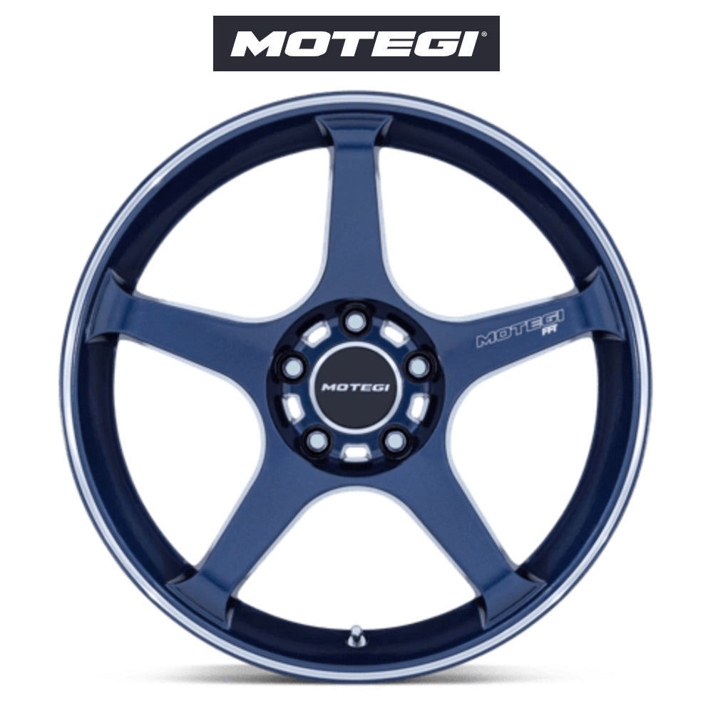 テスラ モデル3 (TESLA Model 3)用 モテギ バトル V 18x9.5J オブシディアンブルー ホイール4本セット Motegi Battle V MR159 18X9.5 5X4.5 OB-BLU MCH 38MM (送料無料)
