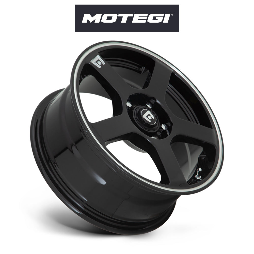 トヨタ GR86 (Toyota GR86)用 モテギ レーシング MR116 17x7J ET 40 フロント&リア グロスブラック(艶あり) マシンドフランジ ホイール4本セット Motegi MR116 17X7 5X100/4.5 G-BLK +40MM (送料無料)