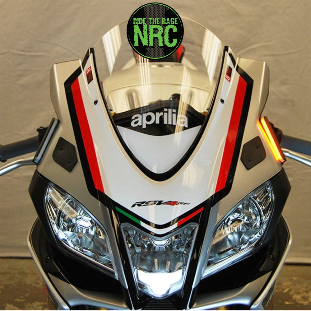 2009年から2020年式モデル アプリリア RSV4用 NRC ニューレイジサイクル LEDフロントターンシグナルキット (ミラーカバー付き) APRILIA RSV4 FRONT TURN SIGNALS (2009 - 2020) (送料無料)
