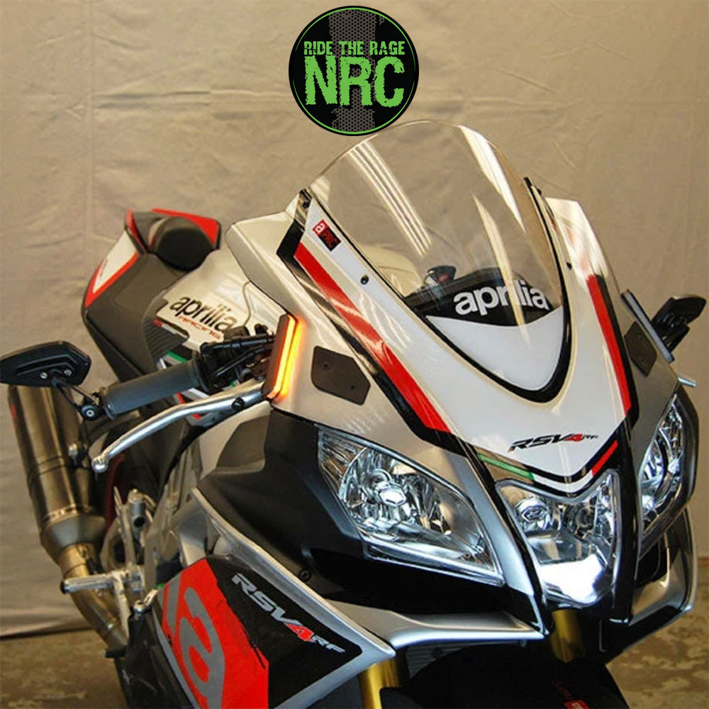 2009年から2020年式モデル アプリリア RSV4用 NRC ニューレイジサイクル LEDフロントターンシグナルキット (ミラーカバー付き) APRILIA RSV4 FRONT TURN SIGNALS (2009 - 2020) (送料無料)